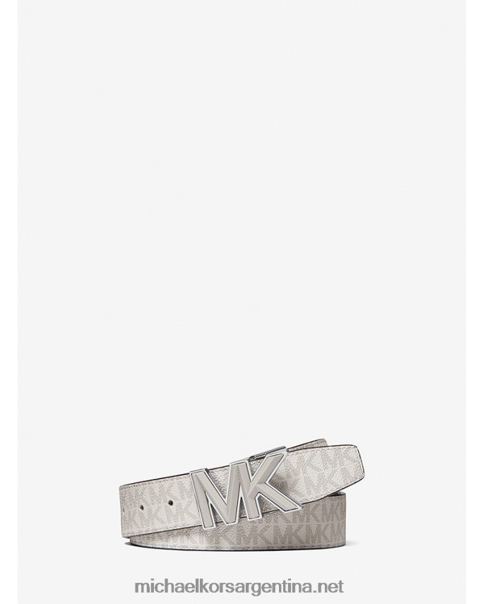 hombres Perla gris cinturón con logo Michael Kors T46HB03323