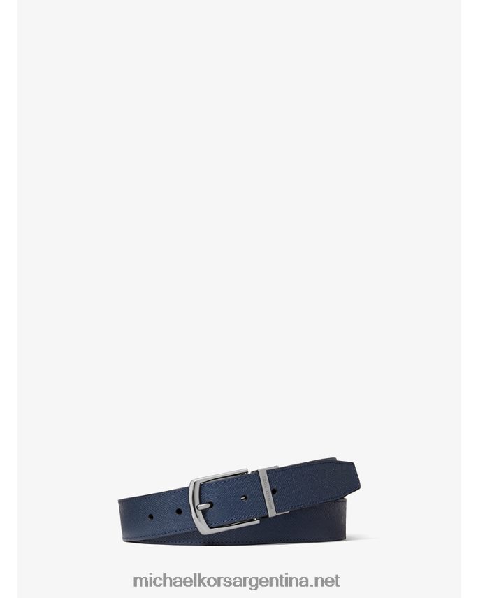 hombres azul marino/negro cinturón de piel flor cruzada Michael Kors T46HB03333