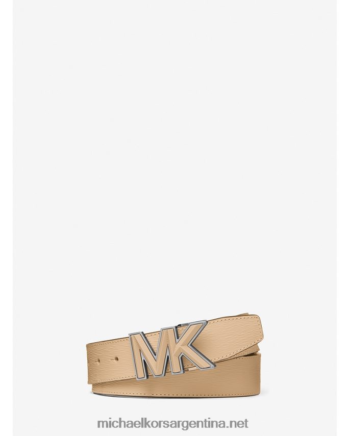 hombres camello cinturón con hebilla del logo Michael Kors T46HB03316