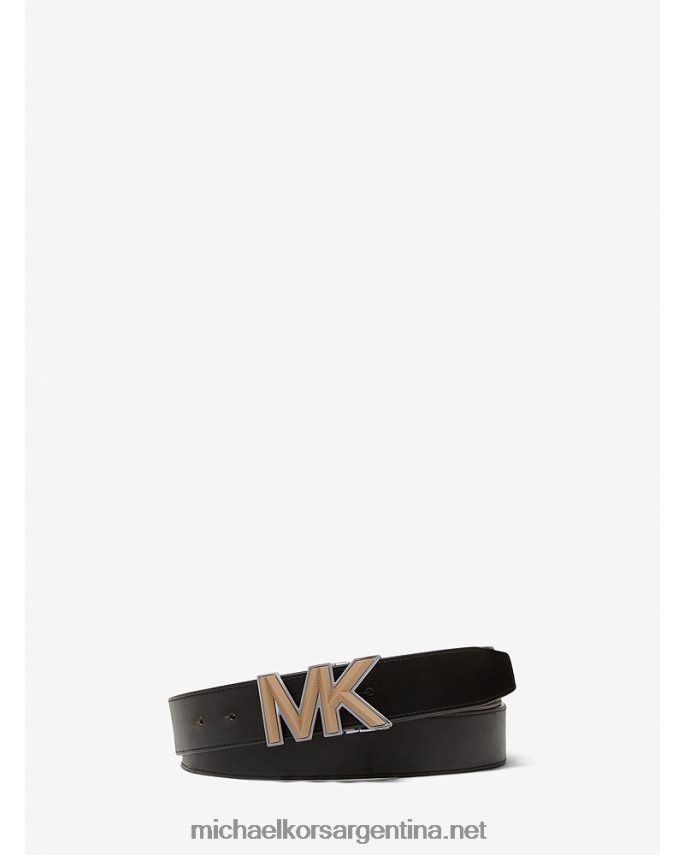 hombres camello cinturón con hebilla del logo Michael Kors T46HB03316