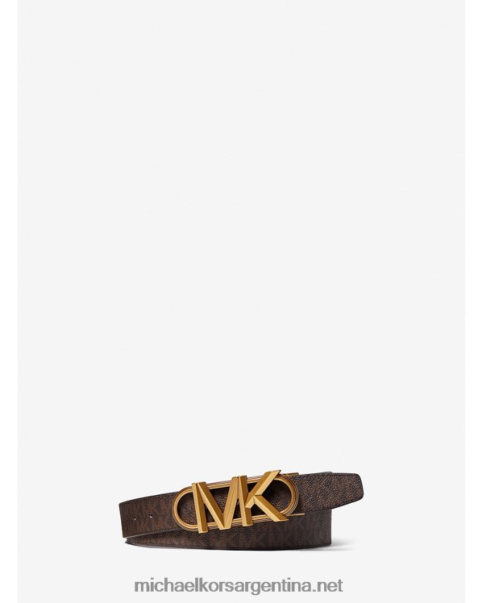 hombres marrón/negro cinturón con logo Michael Kors T46HB03305