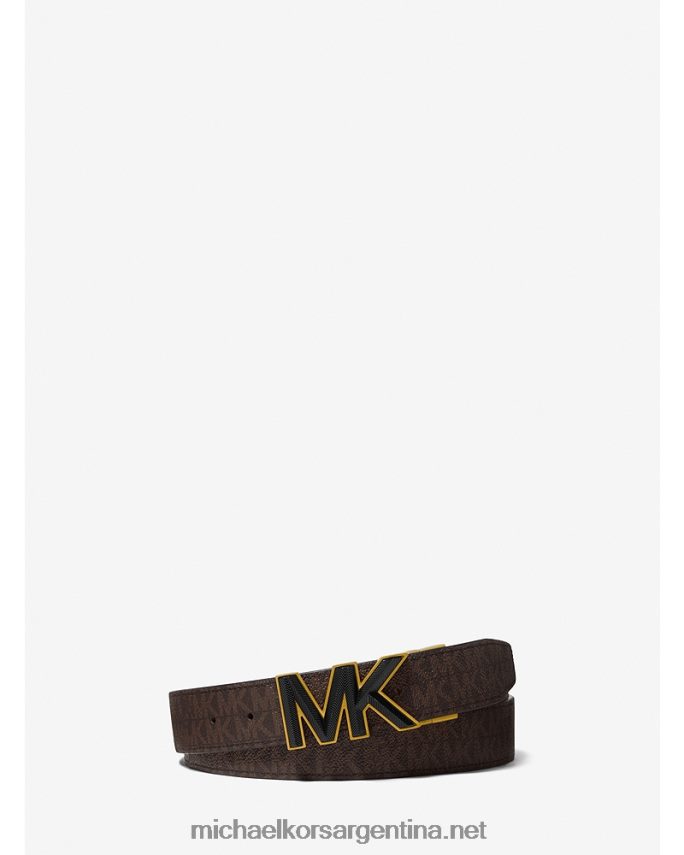 hombres marrón/negro cinturón con logo Michael Kors T46HB03320
