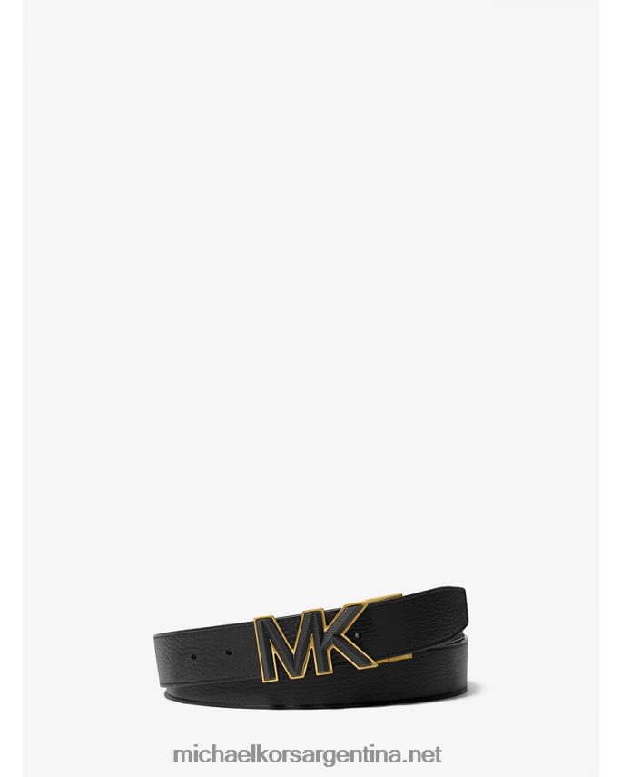 hombres marrón/negro cinturón con logo Michael Kors T46HB03320