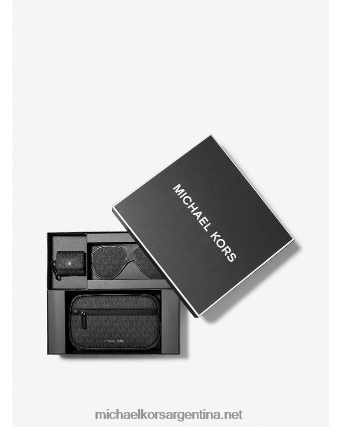 hombres negro Set de regalo de viaje 3 en 1 con logo Michael Kors T46HB03340