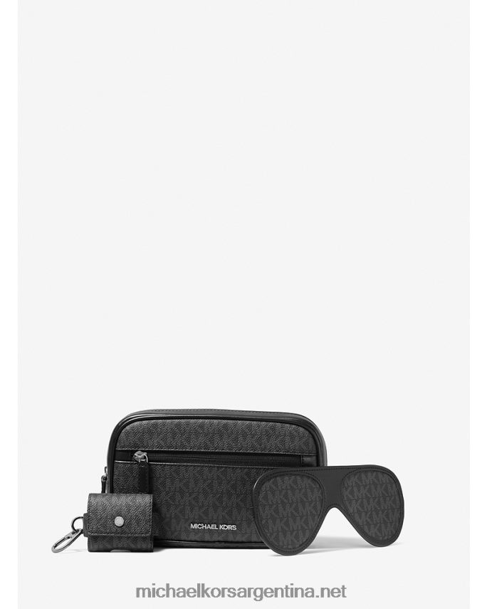 hombres negro Set de regalo de viaje 3 en 1 con logo Michael Kors T46HB03358