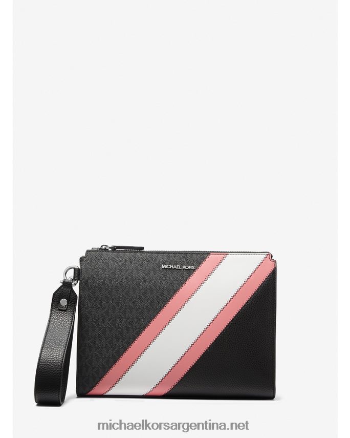 hombres rosa raya del logo de cooper y pulsera de piel sintética Michael Kors T46HB03342