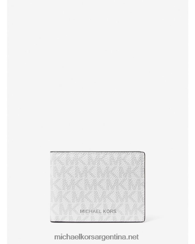 hombres verde palmera set de regalo de cartera con franja de piel sintética y logotipo con pasaporte Michael Kors T46HB03351