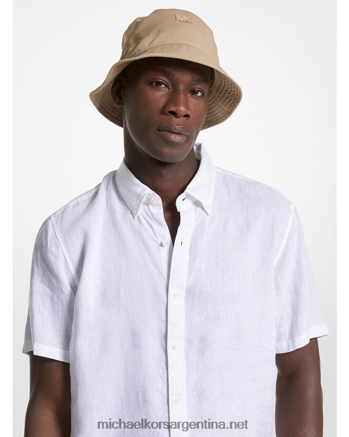 hombres caqui sombrero de pescador tejido con logo Michael Kors T46HB03366