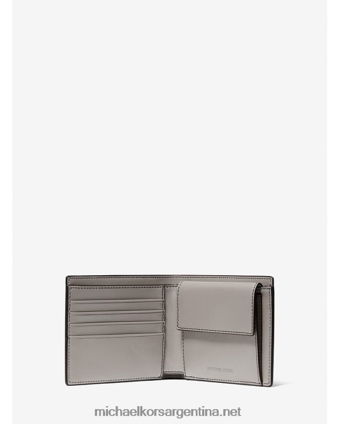 hombres Perla gris billetera de cuero cobrizo Michael Kors T46HB03223