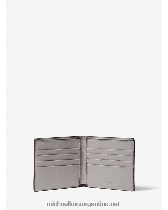 hombres Perla gris billetera de cuero hudson Michael Kors T46HB03205