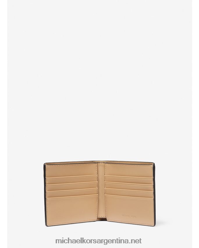 hombres camello billetera de cuero hudson Michael Kors T46HB03234