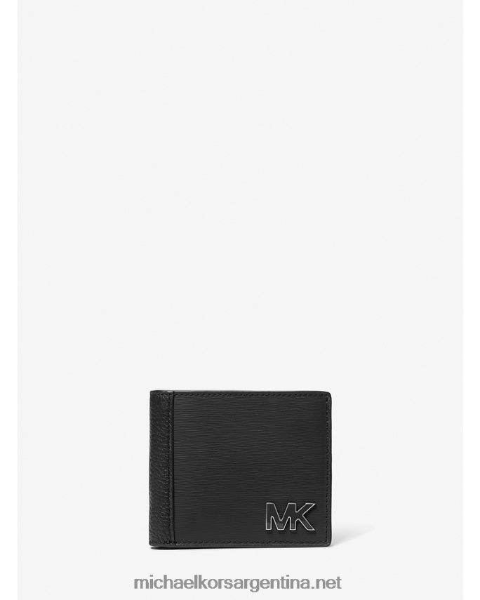 hombres negro billetera de cuero hudson Michael Kors T46HB03206