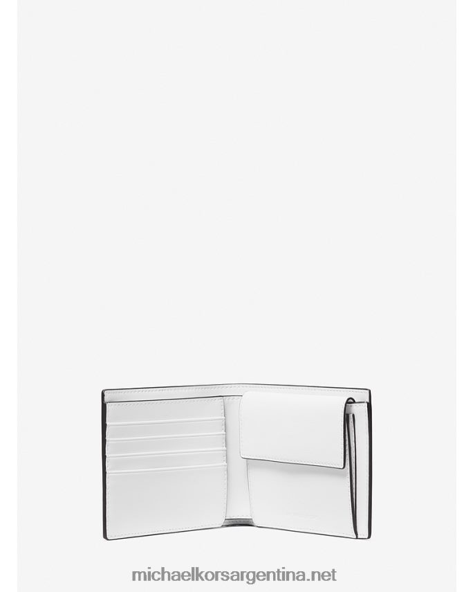 hombres verde palmera cartera plegable con logo de cooper y piel sintética Michael Kors T46HB03236