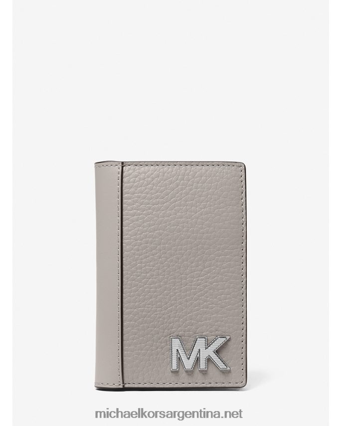 hombres Perla gris tarjetero hudson de piel granulada Michael Kors T46HB03244