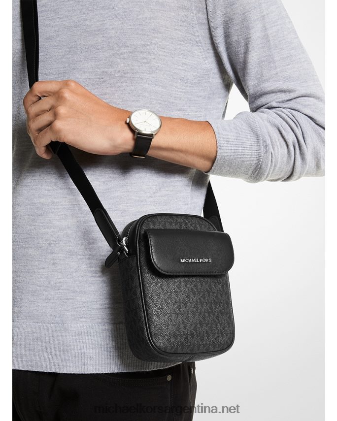 hombres negro bolsa crossbody con logo de hudson Michael Kors T46HB03186
