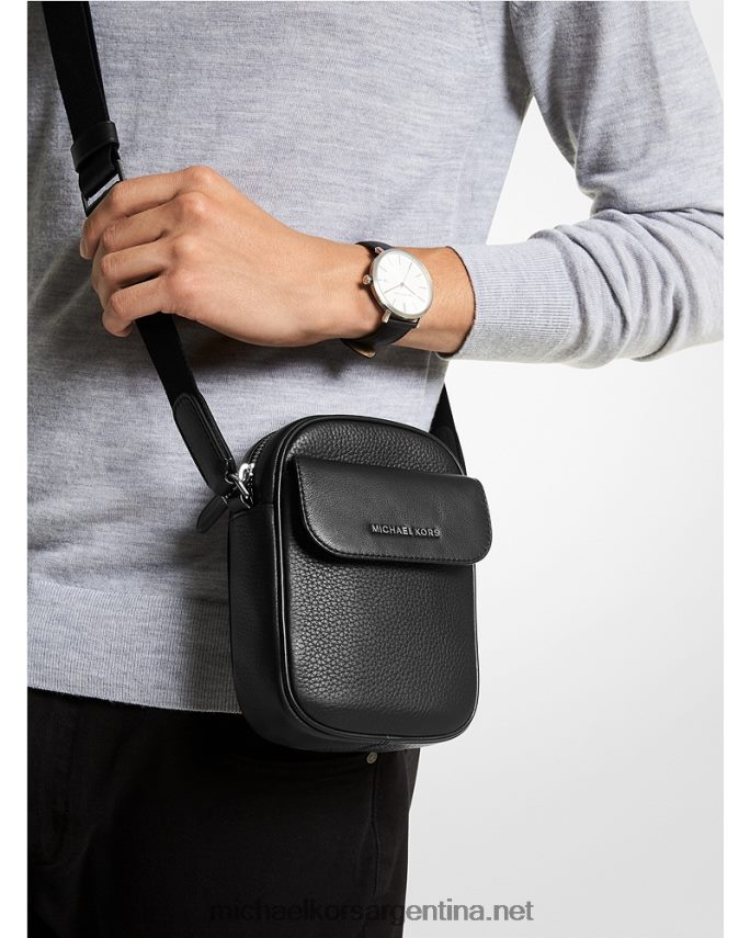hombres negro bolsa crossbody hudson para smartphone de piel granulada Michael Kors T46HB03187