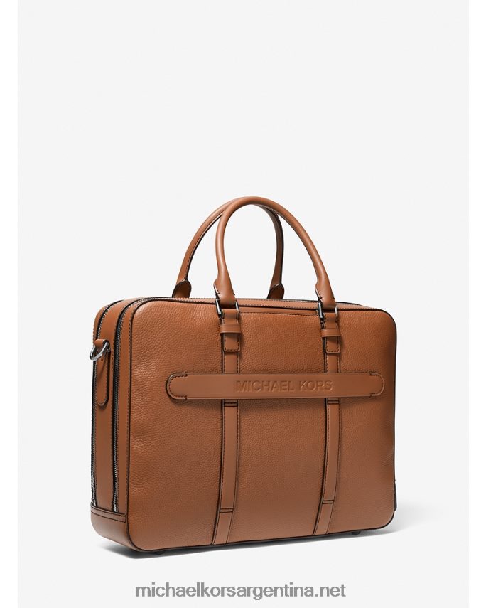 hombres equipaje maletín con doble fuelle de piel y logo hudson Michael Kors T46HB03189