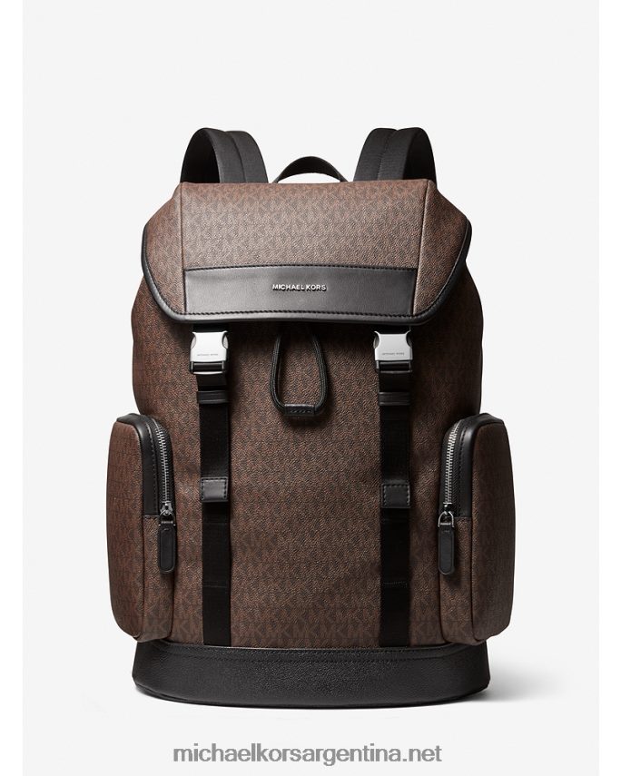 hombres marrón/negro mochila con logo Michael Kors T46HB03161