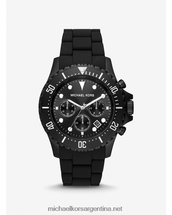hombres negro reloj everestand de silicona de gran tamaño Michael Kors T46HB03287