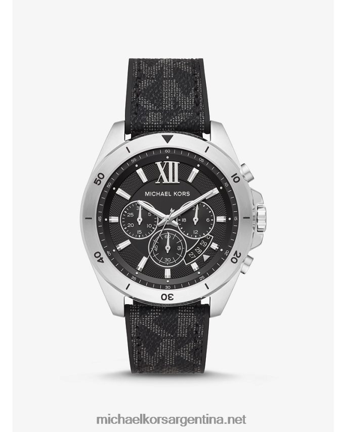 hombres negro reloj y logo brecken de gran tamaño Michael Kors T46HB03288