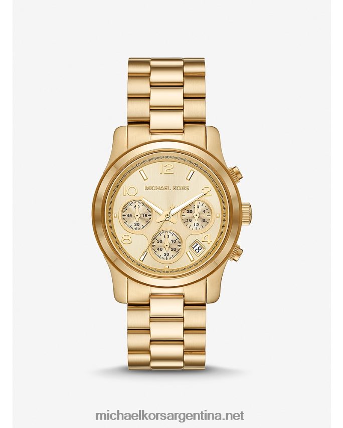hombres oro reloj de pista Michael Kors T46HB03279