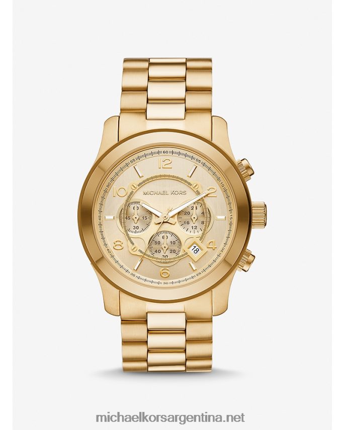 hombres oro reloj de pista de gran tamaño Michael Kors T46HB03280