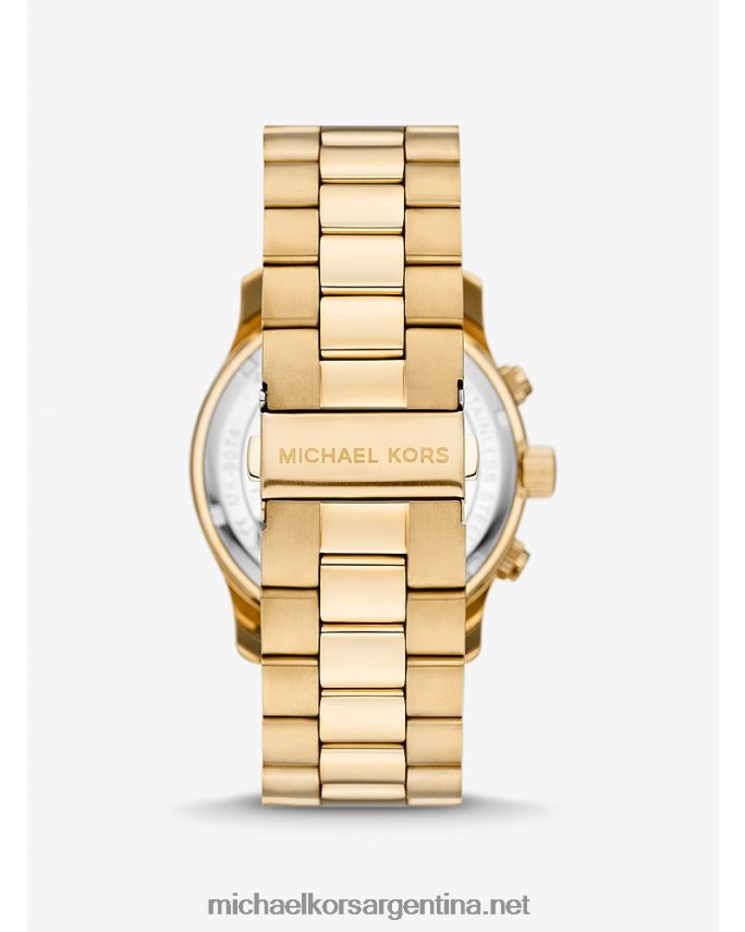 hombres oro reloj de pista de gran tamaño Michael Kors T46HB03280