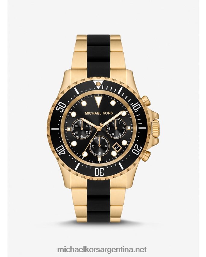 hombres oro reloj everestand de silicona de gran tamaño Michael Kors T46HB03282