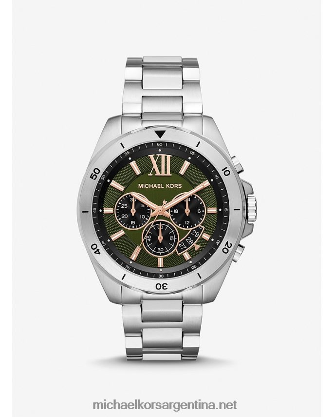 hombres plata reloj brecken de gran tamaño Michael Kors T46HB03294