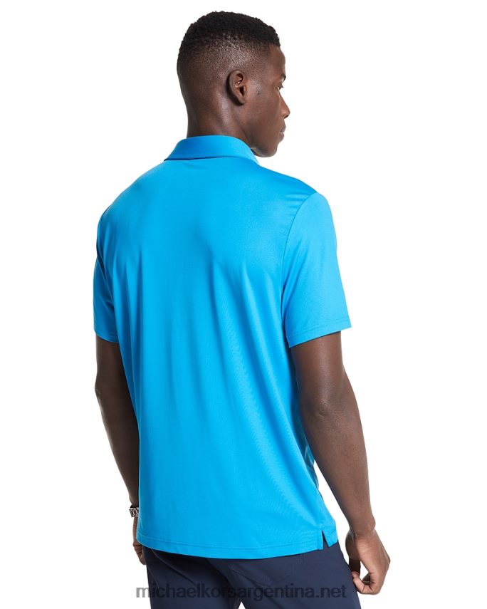 hombres azul cian brillante playera tipo polo de golf con logo Michael Kors T46HB02891