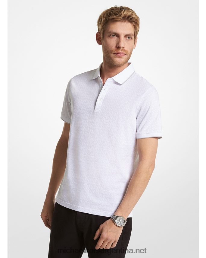 hombres blanco playera tipo polo con logo estampado Michael Kors T46HB02882