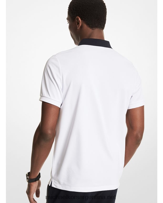 hombres blanco playera tipo polo con media cremallera Michael Kors T46HB02900