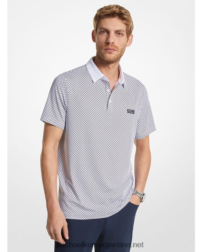 hombres blanco playera tipo polo de jersey elástico con estampado de golf Michael Kors T46HB02889