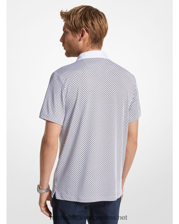hombres blanco playera tipo polo de jersey elástico con estampado de golf Michael Kors T46HB02889