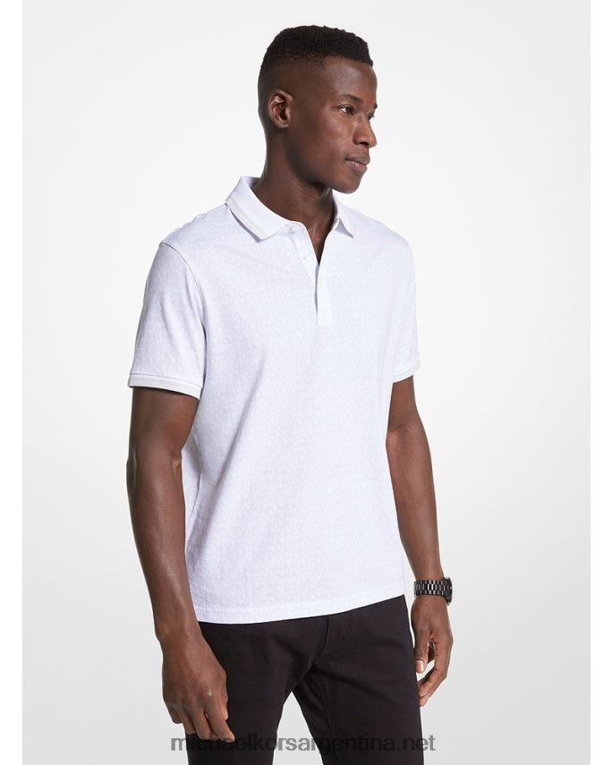 hombres blanco polo de jersey de algodón con estampado del logo de greenwich Michael Kors T46HB02867
