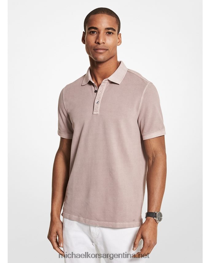 hombres color de malva polo de piqué de algodón Michael Kors T46HB02911