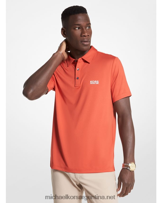 hombres especia naranja playera tipo polo de golf con logo Michael Kors T46HB02890