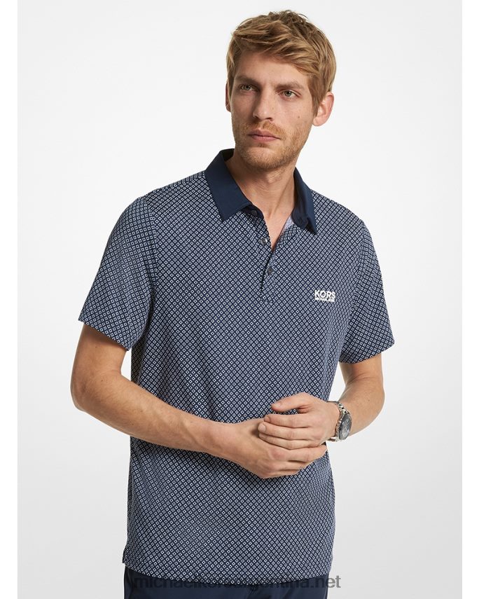 hombres medianoche playera tipo polo de jersey elástico con estampado de golf Michael Kors T46HB02888