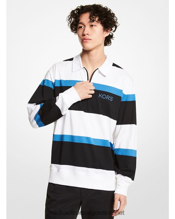 hombres mtn azul jersey de rugby de punto de algodón a rayas Michael Kors T46HB02879