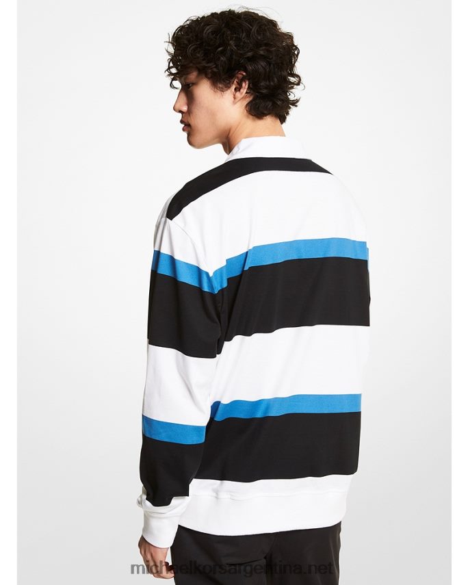hombres mtn azul jersey de rugby de punto de algodón a rayas Michael Kors T46HB02879