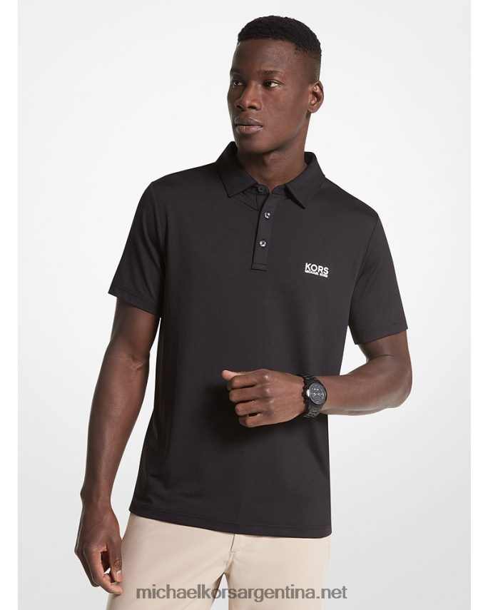 hombres negro playera tipo polo de golf con logo Michael Kors T46HB02894