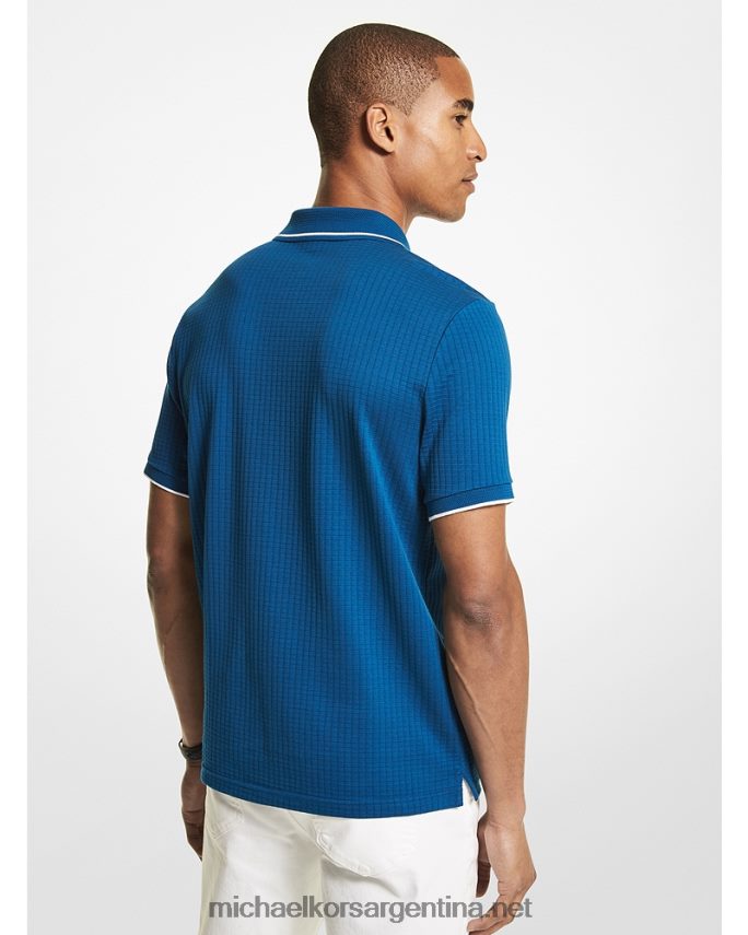 hombres río azul playera tipo polo con tejido gofrado Michael Kors T46HB02865