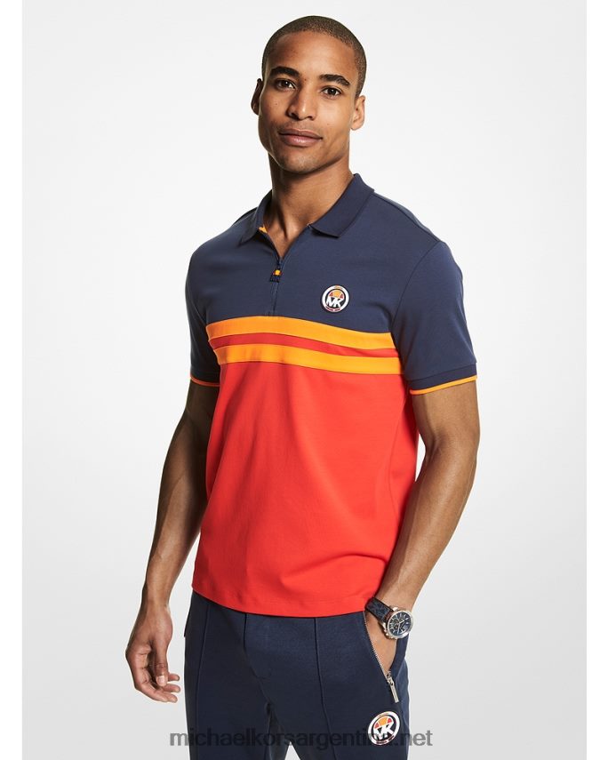 hombres vestido azul polo mk x ellesse de algodón a rayas Michael Kors T46HB02918