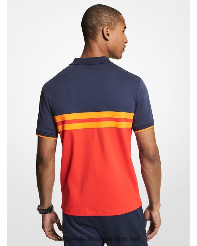 hombres vestido azul polo mk x ellesse de algodón a rayas Michael Kors T46HB02918