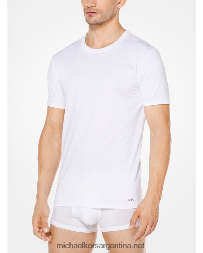 hombres blanco Camiseta de algodón Michael Kors T46HB02954