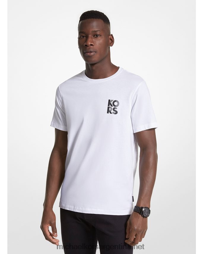 hombres blanco playera con logo Michael Kors T46HB02921