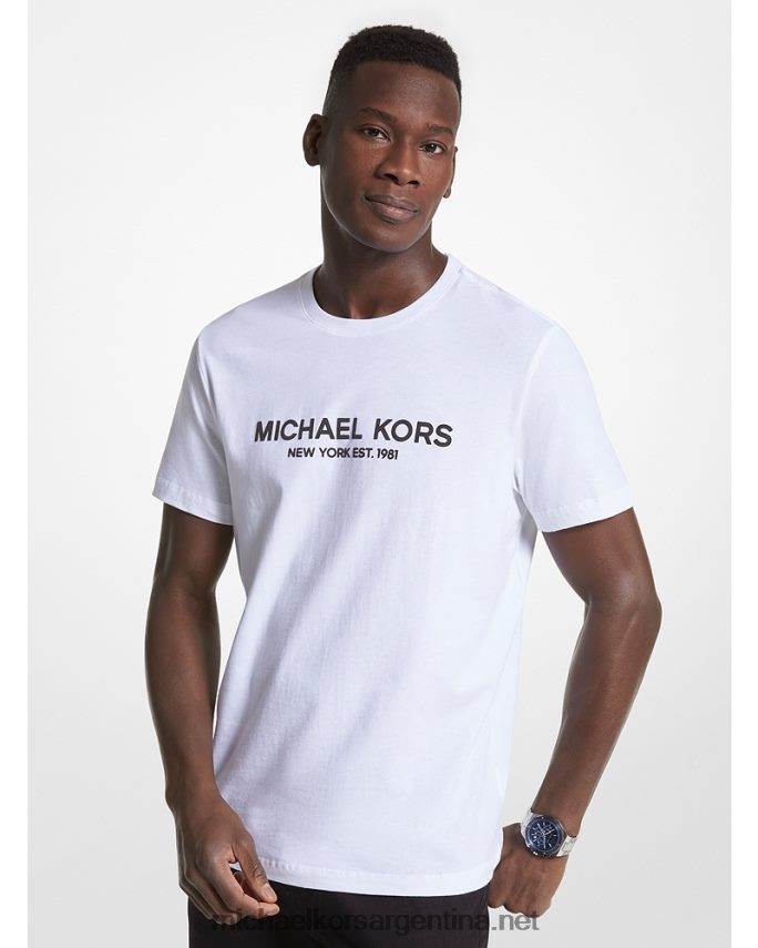 hombres blanco playera con logo Michael Kors T46HB02966