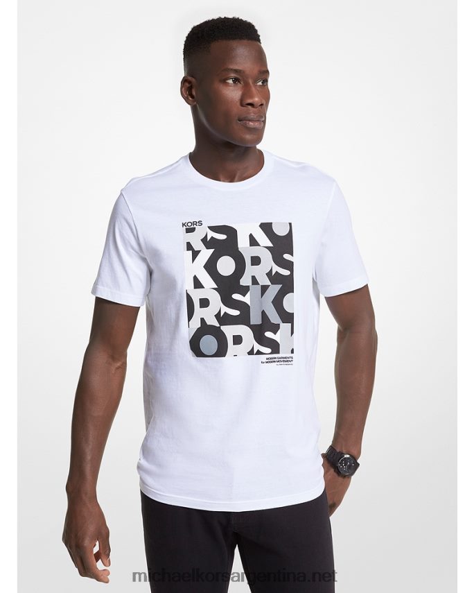 hombres blanco playera con logo gráfico Michael Kors T46HB02951
