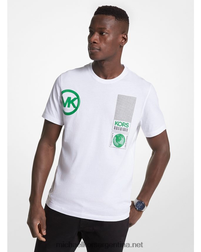 hombres blanco playera con logo gráfico Michael Kors T46HB02997
