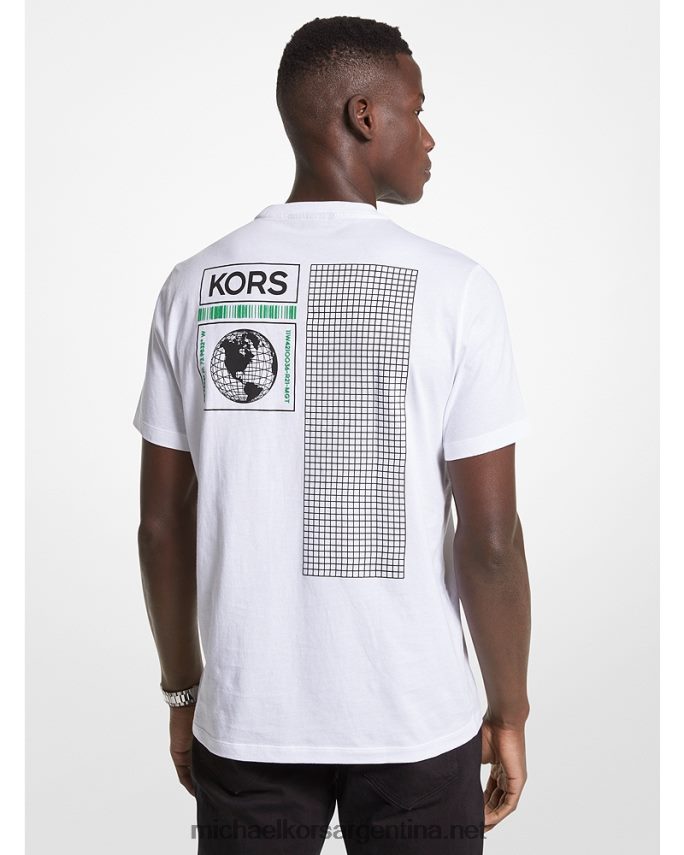 hombres blanco playera con logo gráfico Michael Kors T46HB02997